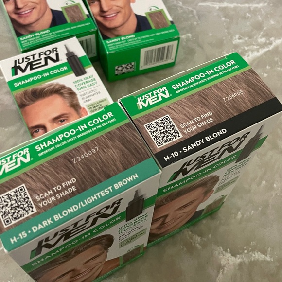 NIB grey cover dye Light brown sandy blonde HAIR DYE FOR MEN FIVE PACKETS bundle - Picture 6 of 9